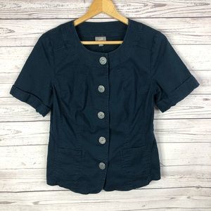 🛍 J. Jill Short Sleeve Button Down Top